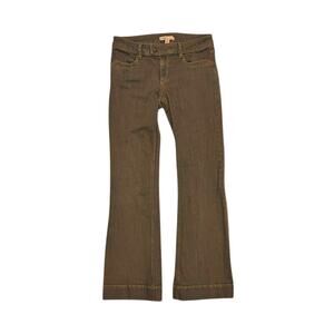 ★ Cabi Vintage Style Brown Flared Low-Rise Jeans w/ Subtle Fading ★